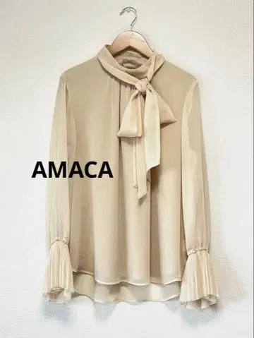 새상품 39,600엔 AMACA 아마카/빈티지 조젯 블라우스