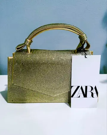 ZARA 큐빅 숄더백 골드