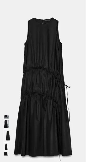 ZARA 슬리브리스 미디 원피스 블랙 XS