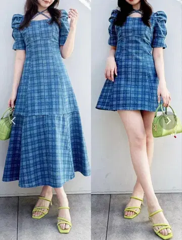dazzlin 2WAY 스위치 스티치 원피스 체크 MIX M 사이즈
