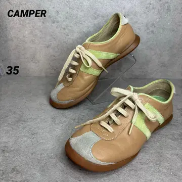 CAMPER 가죽 소프트 스니커즈 베이지 x 라이트 그린 35