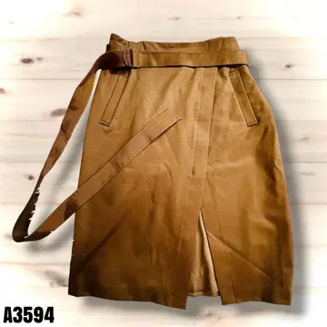 ROPE 브라운 타이트 스커트 무릎 기장 A3594