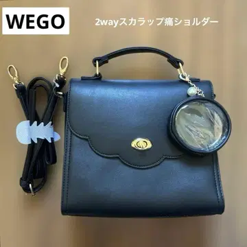 [ 미사용품 ] WEGO 2way 스캘럽 이타백 블랙 이타백 덕질