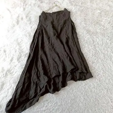 로와지르 LOISIR 린넨 100% 비대칭 슬리브리스 블랙 38