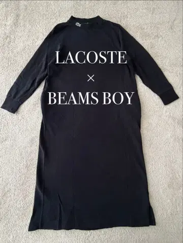 LACOSTE x BEAMS BOY 별주 하이넥 폴로 드레스 36 블랙