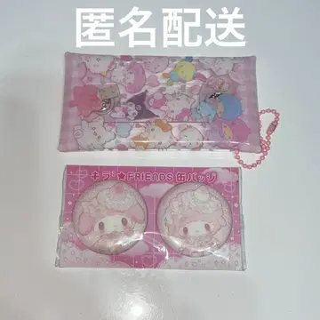딸기신문 캔뱃지 마이멜로디 화이트 스트로베리 티타임 부록 파우치 마스코트
