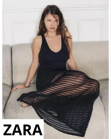 새상품 [ 즉시 완판 ] ZARA 2026 롱 원피스 드레스 블랙 S