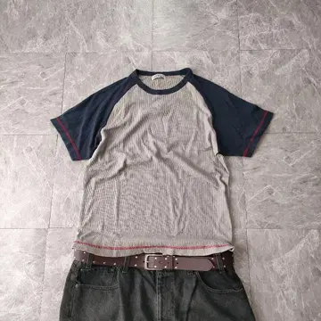 아카이브 와플 라글란 티셔츠 y2k