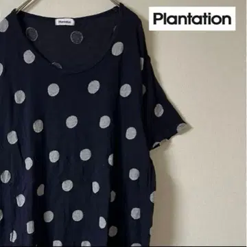 plantation issey miyake/도트 무늬 튜닉 티셔츠