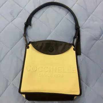 COCCINELLE 토트백 캔버스 가죽 바이컬러
