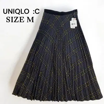 택 포함 새상품 UNIQLO:C 플리츠 롱 스커트 M 그레이