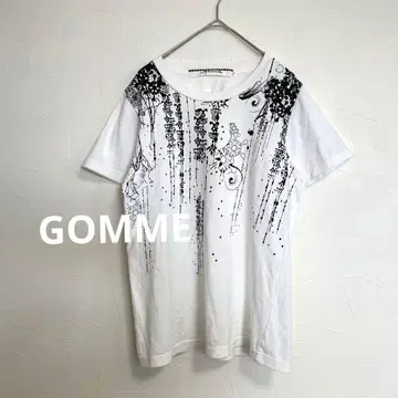 밴딩 gomme 마키 히로시게 디자인 T셔츠 모노톤 아트 일본제