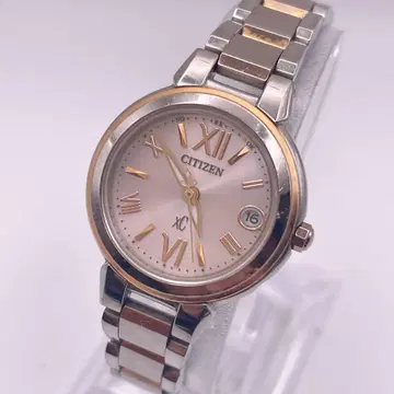 새상품급 하자품 작동 CITIZEN xC 손목시계 솔라 데이트 펄 다이얼