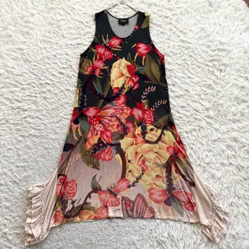 Desigual 꽃무늬 올 패턴 A라인 롱 원피스 세탁 가능