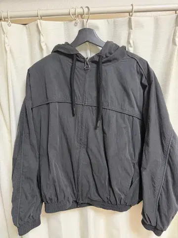 ZARA 후드 부착 집업 블루종 그레이 S-M