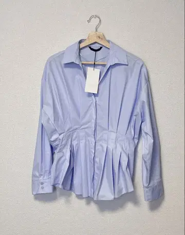ZARA 블라우스 플리츠 가공 포플린 셔츠