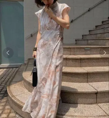 [ 새상품급 ] 아메리빈티지 꽃무늬 쉬폰 롱 원피스