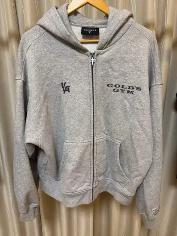 YOUNGLA GOLD'S GYM 지퍼 후드티 빈티지 가공
