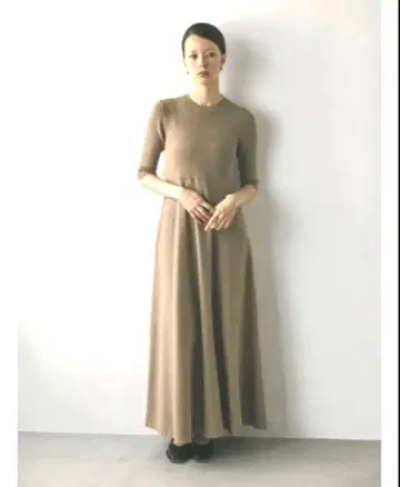 STYLEMIXER 리브 절개 원피스 브라운 S 사이즈