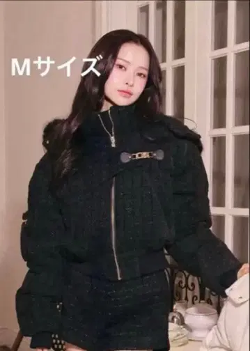 RANDY 비대칭 버클 트위드 패딩 자켓 M 사이즈