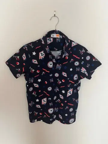 Munsingwear 반팔 피케 셔츠 네이비 올 패턴 L 사이즈