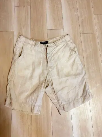 EVISU 숏팬츠 린넨 아이보리