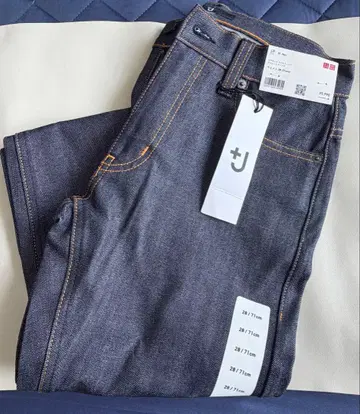 UNIQLO +J 셀비지 슬림핏 스트레이트 진 빨간 귀 28인치