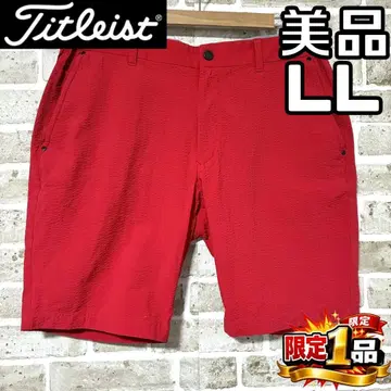 [ 선착순 ] 타이틀리스트 남성용 하프 팬츠 LL 레드 골프 팬츠