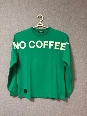 NO COFFEE 롱 슬리브 T셔츠 그린 L 사이즈