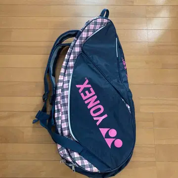 YONEX 테니스 라켓백 핑크 체크 무늬