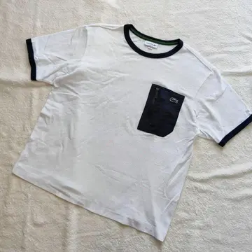 LACOSTE 가슴 포켓 부착 T셔츠 화이트 US L