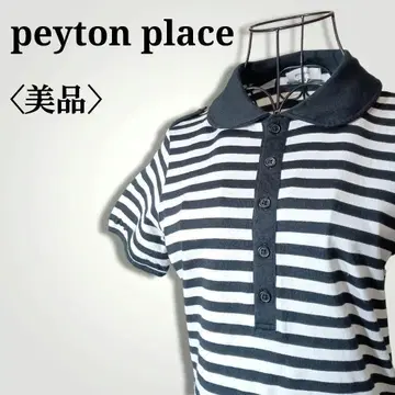 [새상품급] 페이턴 플레이스 프론트 하프 파티션 버튼 보더 피케 셔츠
