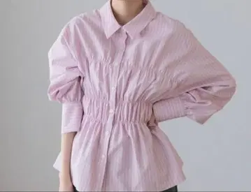 로리즈팜 스트라이프 셔링 셔츠 핑크 택 포함 새상품