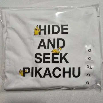 [한국 한정판 레어] SPAO 피카츄 T셔츠 화이트 숨바꼭질 디자인