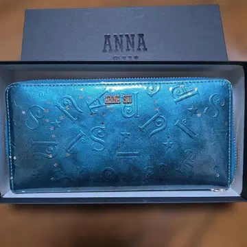 안나수이 ANNA SUI 스파클링 나이트 장지갑 박스 포함 라메 블루