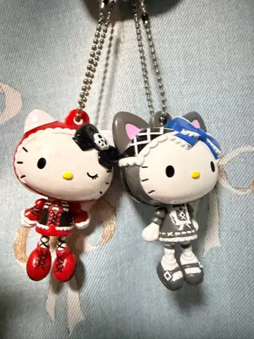 키티 Hello Kitty 스트랩 2개 세트 고스로리풍