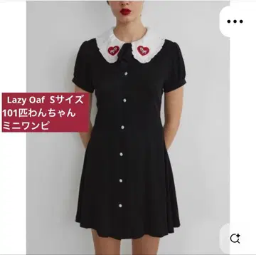 레이지오프 미니 원피스 S 디즈니 101마리 강아지 블랙 반팔