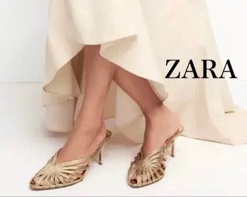ZARA 새상품 메탈릭 이펙트 스틸레토 힐 샌들