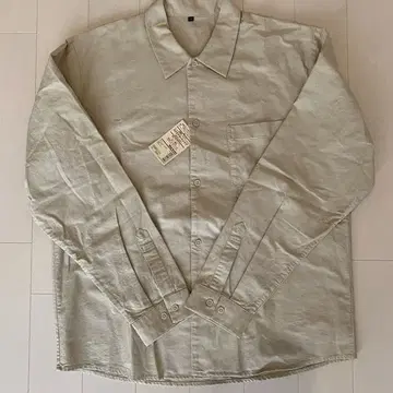 MUJI 무인양품 스퀘어 컷 셔츠 라이트 베이지 S-M 택 포함 새상품