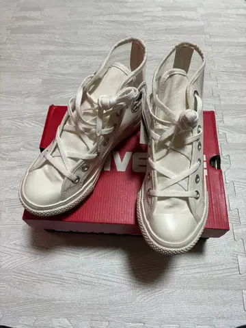 [ 미사용 ] 컨버스 올스타 클리어 재료 하이 24cm 스니커즈