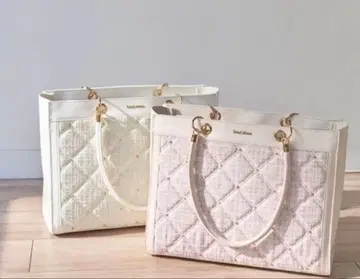 로제뮤즈 tweedquilting bigtote 토트백 화이트