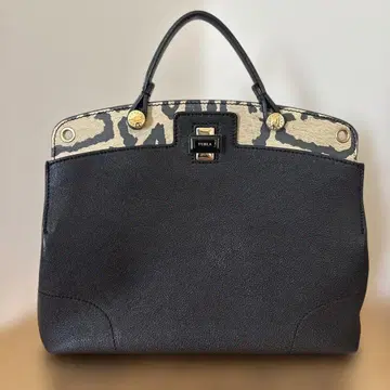 FURLA 핸드백 블랙 x 레오파드 (호피 무늬)