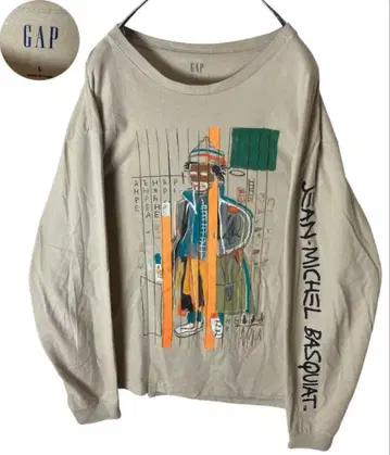 GAP x 장 미셸 바스키아 아트 빅 프린트 롱T 루즈한 사이즈