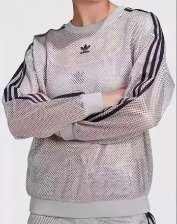 adidas 메쉬 스포츠 스웨트 셔츠 캐주얼 라운드넥