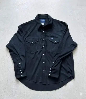 Wrangler 웨스턴 셔츠 블랙 스웨이드