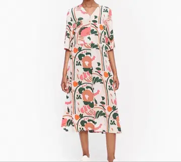 marimekko 마리메꼬 karuselli V넥 원피스 34 S