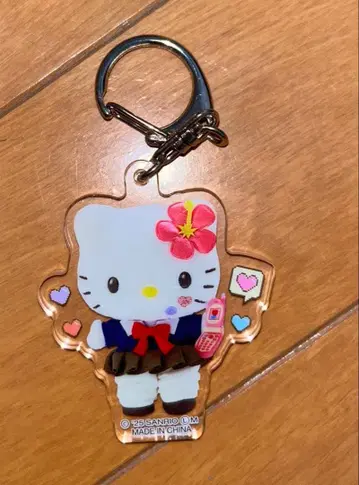 산리오 갸루 일광화상 키티 아크릴 키링 헤이세이 레트로