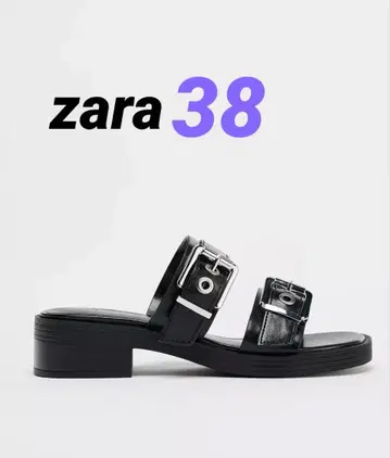 ZARA 버클 플레인 샌들 블랙 38