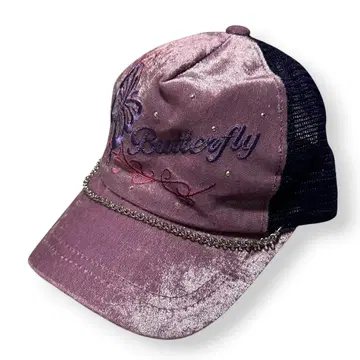 butterfly velour mesh cap y2k gal 우라하라