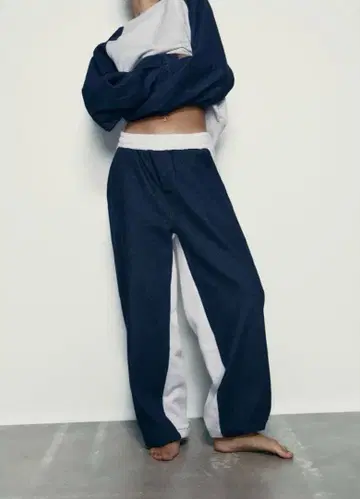 ZARA 맨투맨 저리 데님 팬츠 S